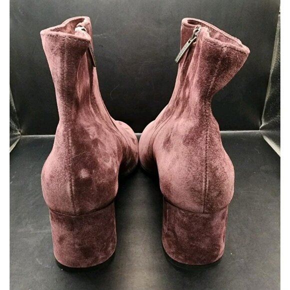 LA CANADIENNE Women's 9M JoJo Ankle Boots Suede Bordo Maroon Burgundy $525 - Picture 4 of 10